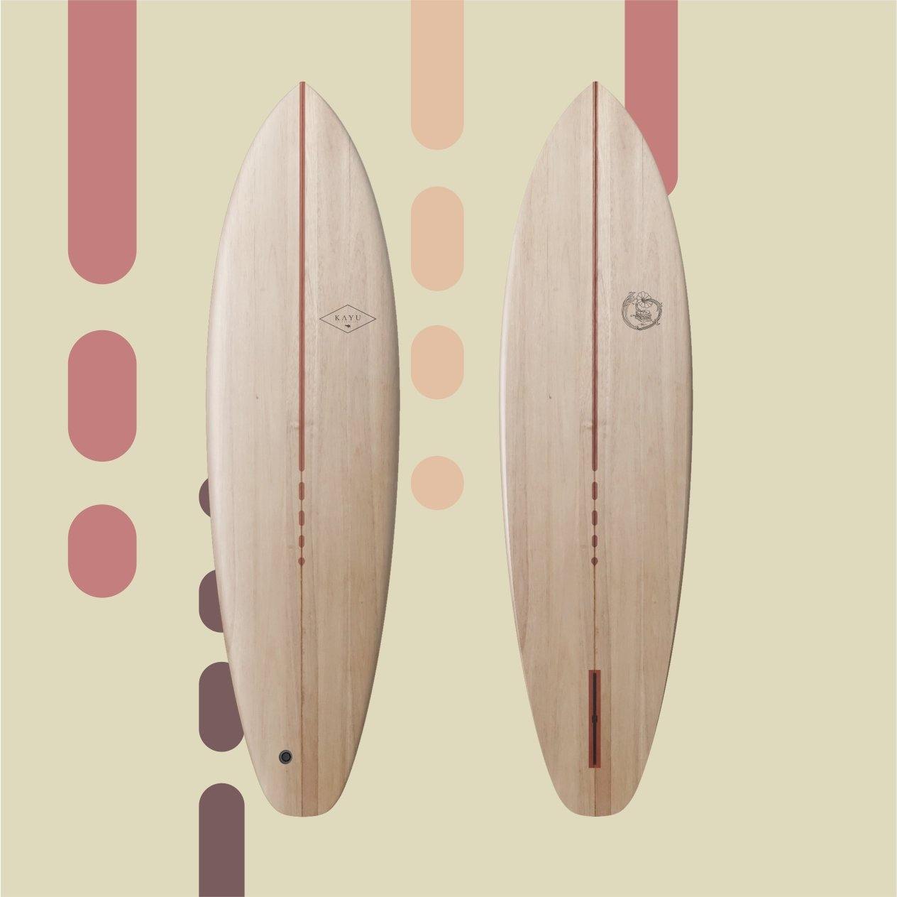 Retro Model "Mono Mono" - Single Fin 6’6’’ - Kayu Surfboards